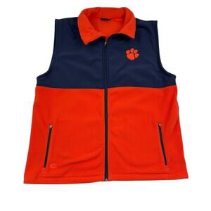 Colosseum Fleece Nylon Collegiate Clemson Tigers Embroidered Vest Men's Size XL
